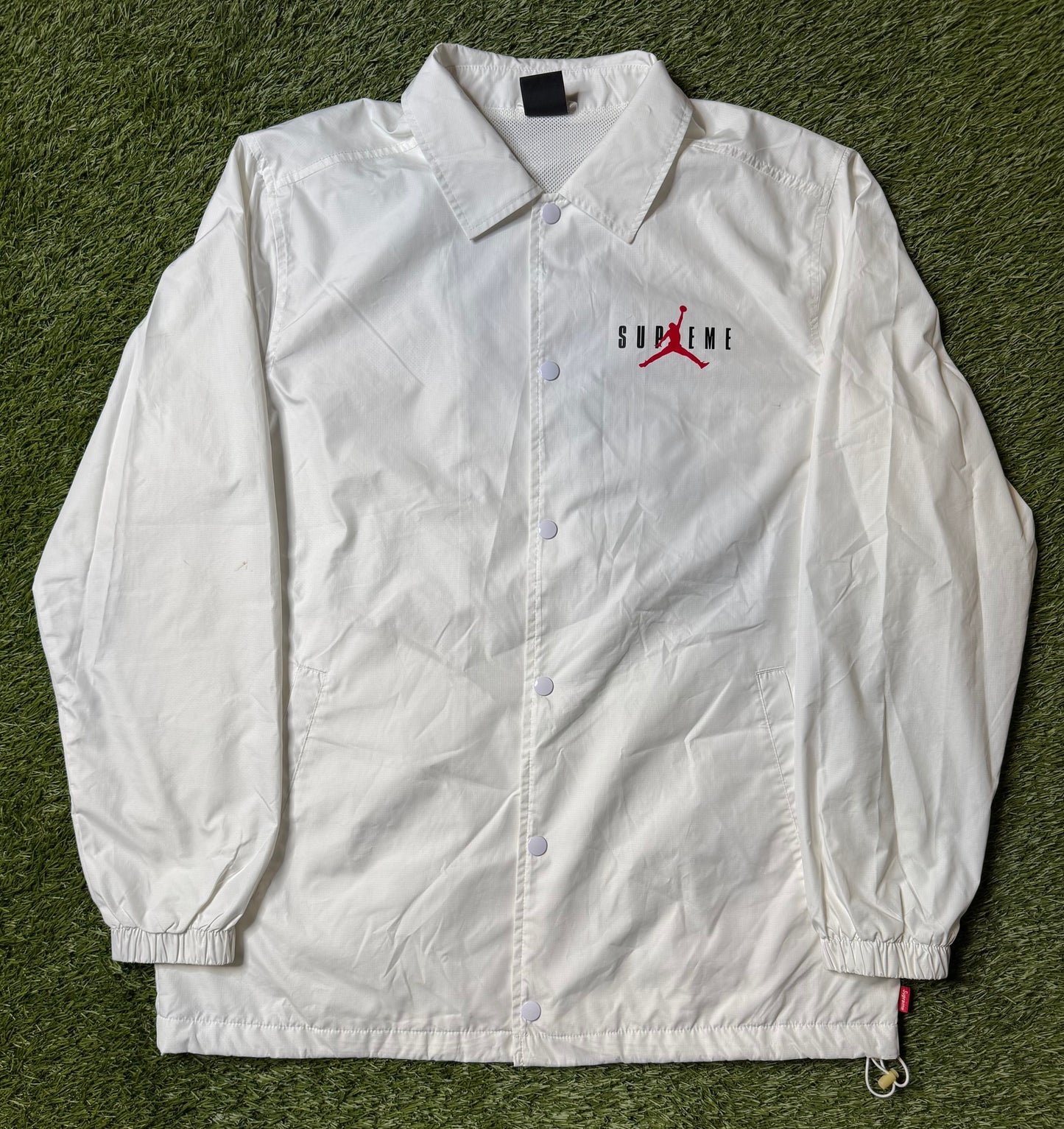 Supreme Jordan Coaches Jacket White
