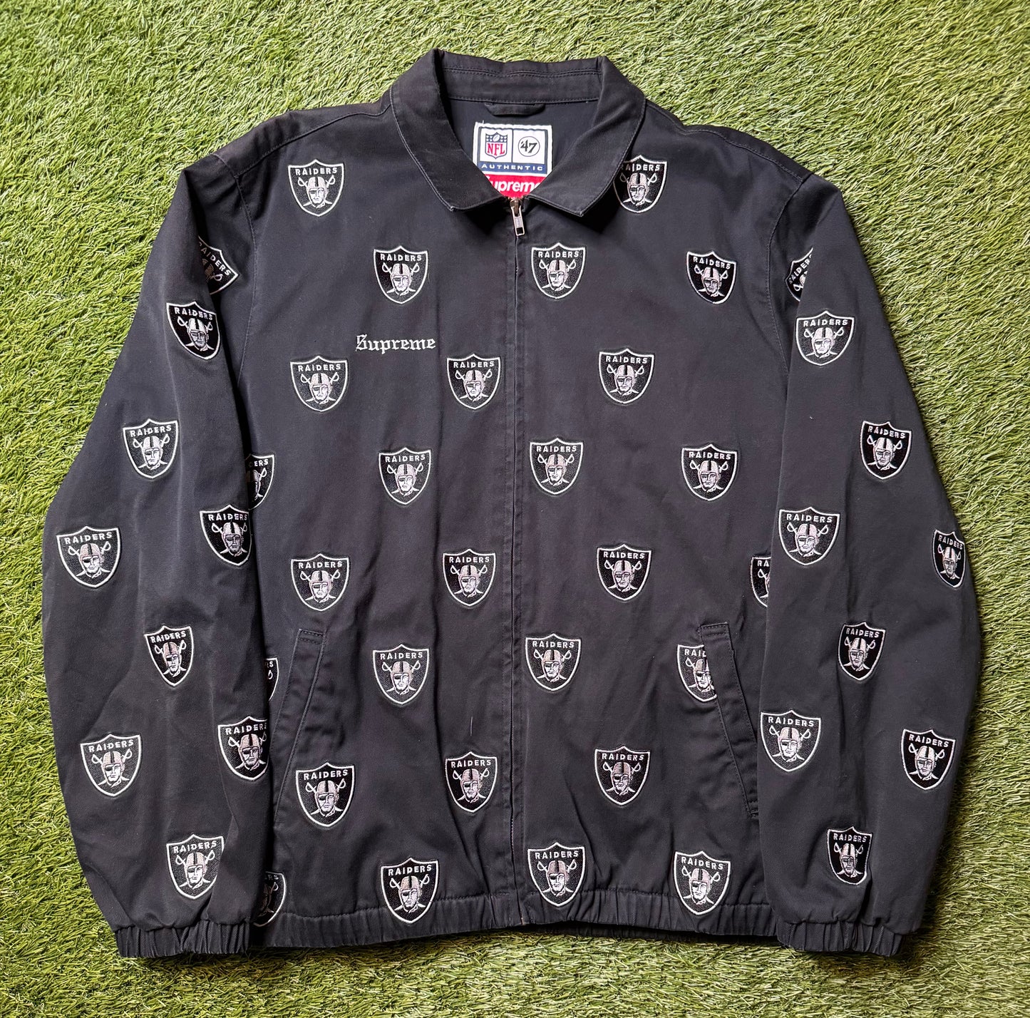 Supreme NFL x Raiders x '47 Embroidered Harrington Jacket