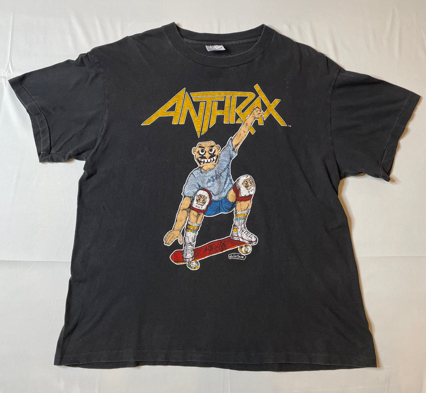 Vintage 90's Anthrax Bones Skateboards T Shirt