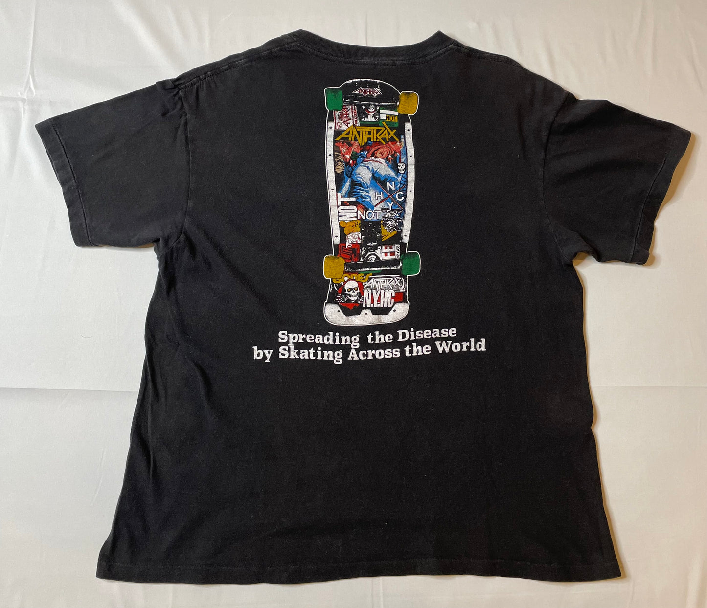 Vintage 90's Anthrax Bones Skateboards T Shirt