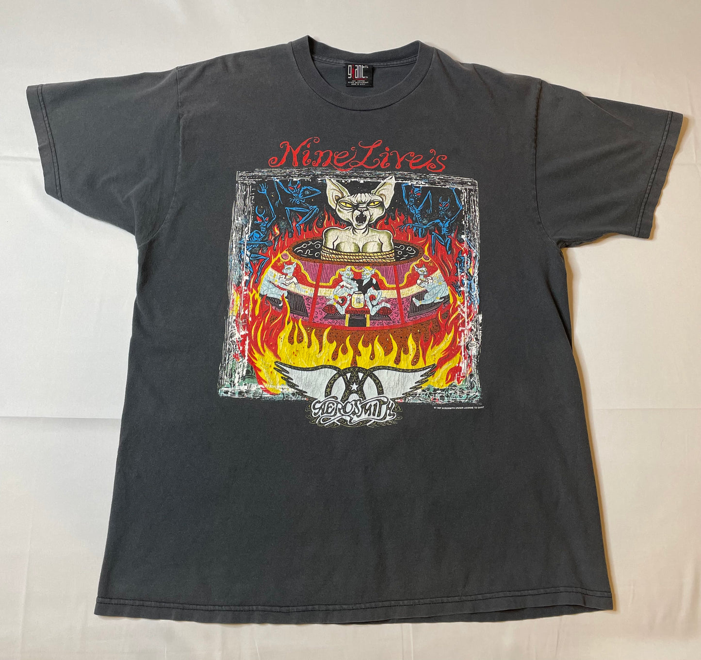 Vintage 1997 Aerosmith 9 Lives Tour T Shirt