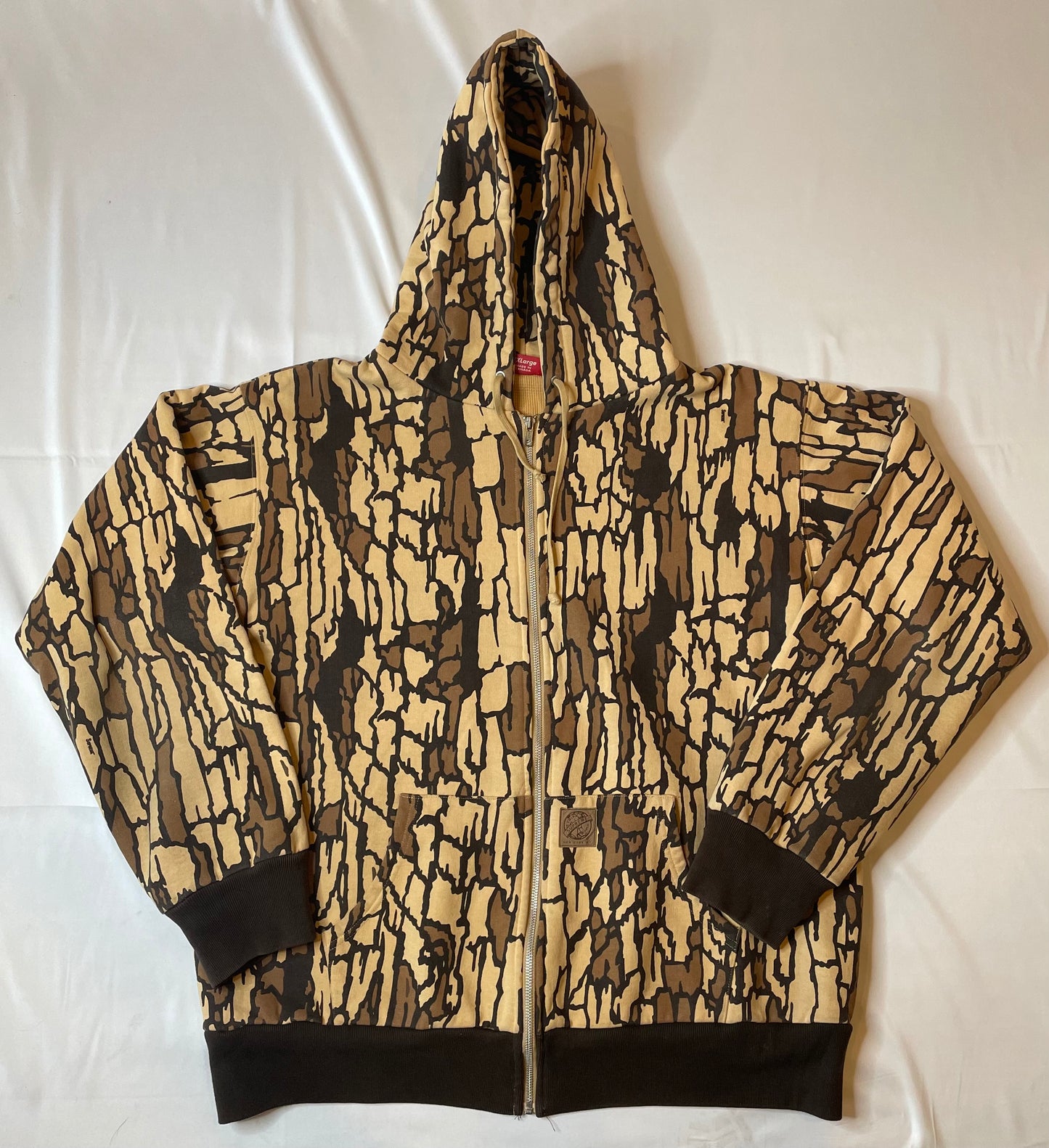 Vintage Supreme Thermal Lined Camo Zip Up Hoodie