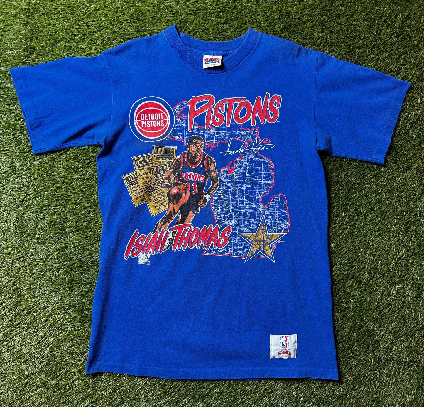 Vintage 90's Isiah Thomas Detroit Pistons T Shirt