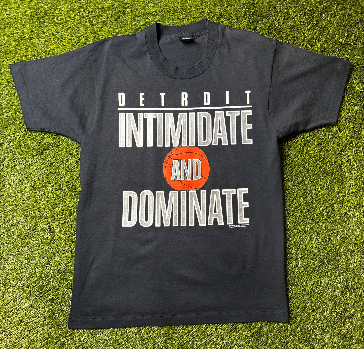 Vintage 1990 Detroit Pistons Intimidate & Dominate T Shirt