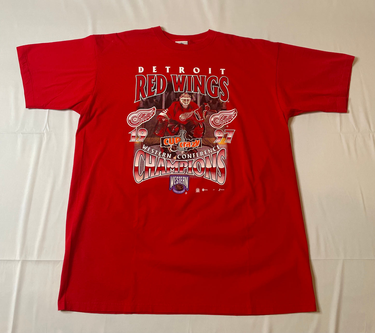 Vintage 1997 Detroit Red Wings Cup Crazy Tee Shirt