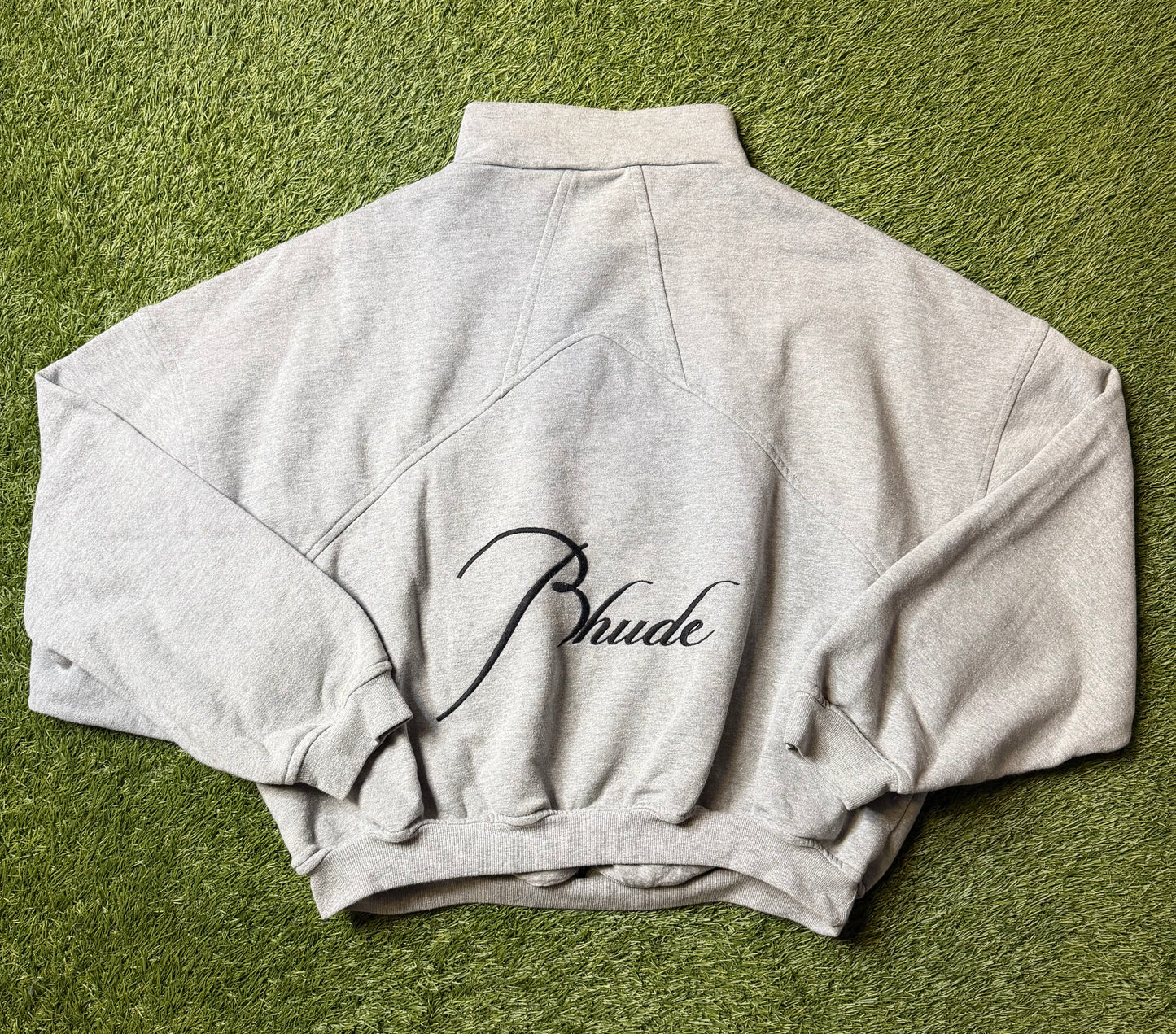 Rhude 1/4 Zip Grey Sweater