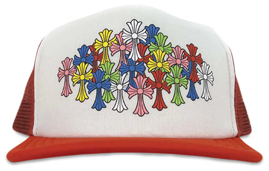 Chrome Hearts Multi Cross Trucker Hat 'Red/White