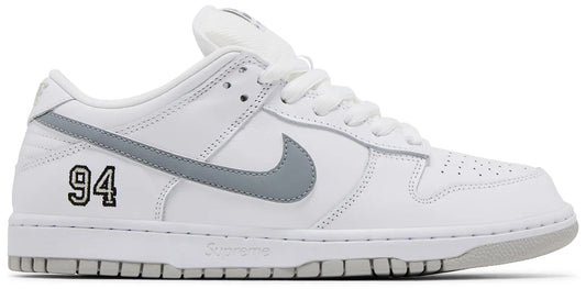Supreme Nike SB Dunk Low 94 White/Metallic Silver