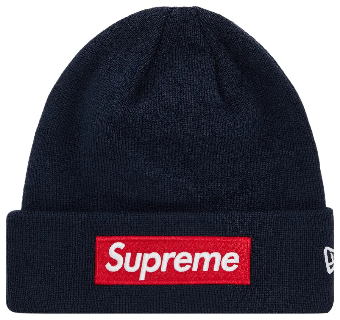 Supreme New Era Box Logo Beanie (FW24) Navy Hat