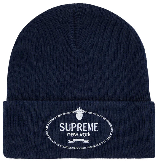 Supreme Crest Beanie Navy Hat