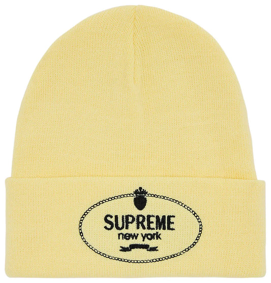 Supreme Crest Beanie Yellow Hat