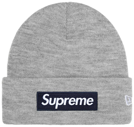 Supreme New Era Box Logo Beanie (FW25) Heather Grey