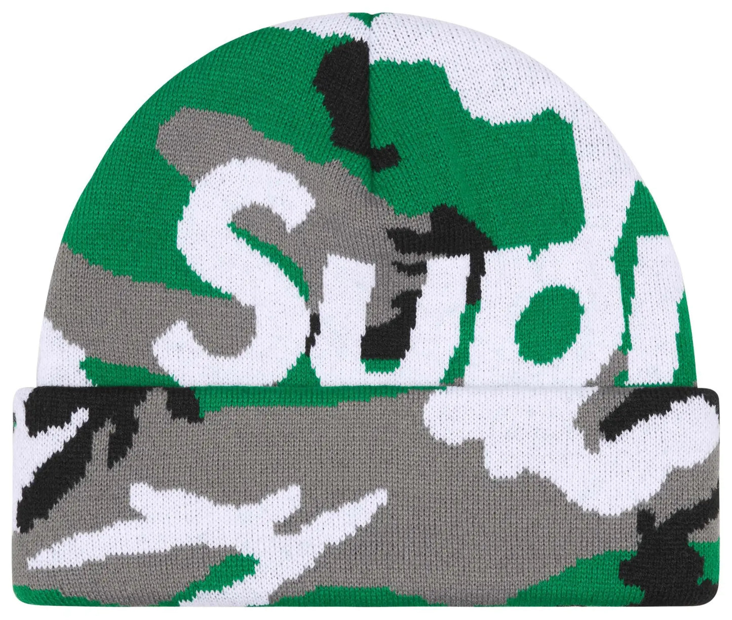 Supreme Big Logo Beanie Green Camo