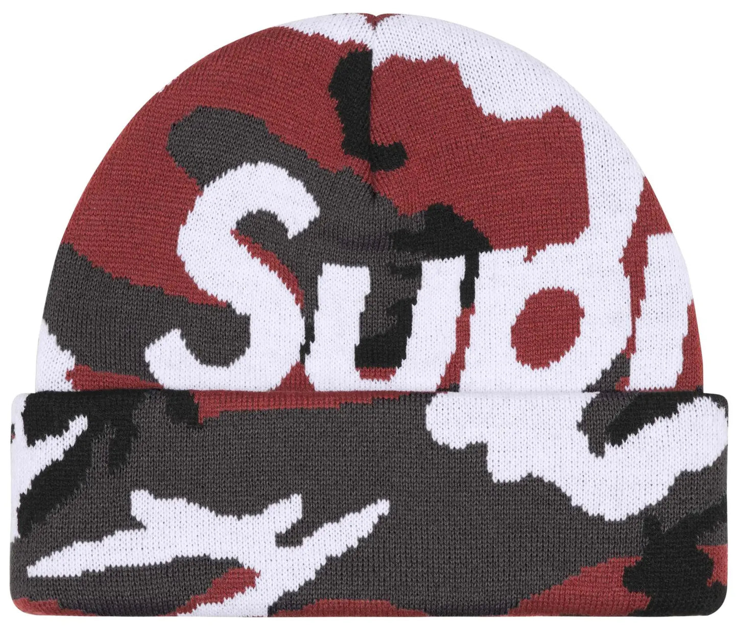 Supreme Big Logo Beanie Red Camo