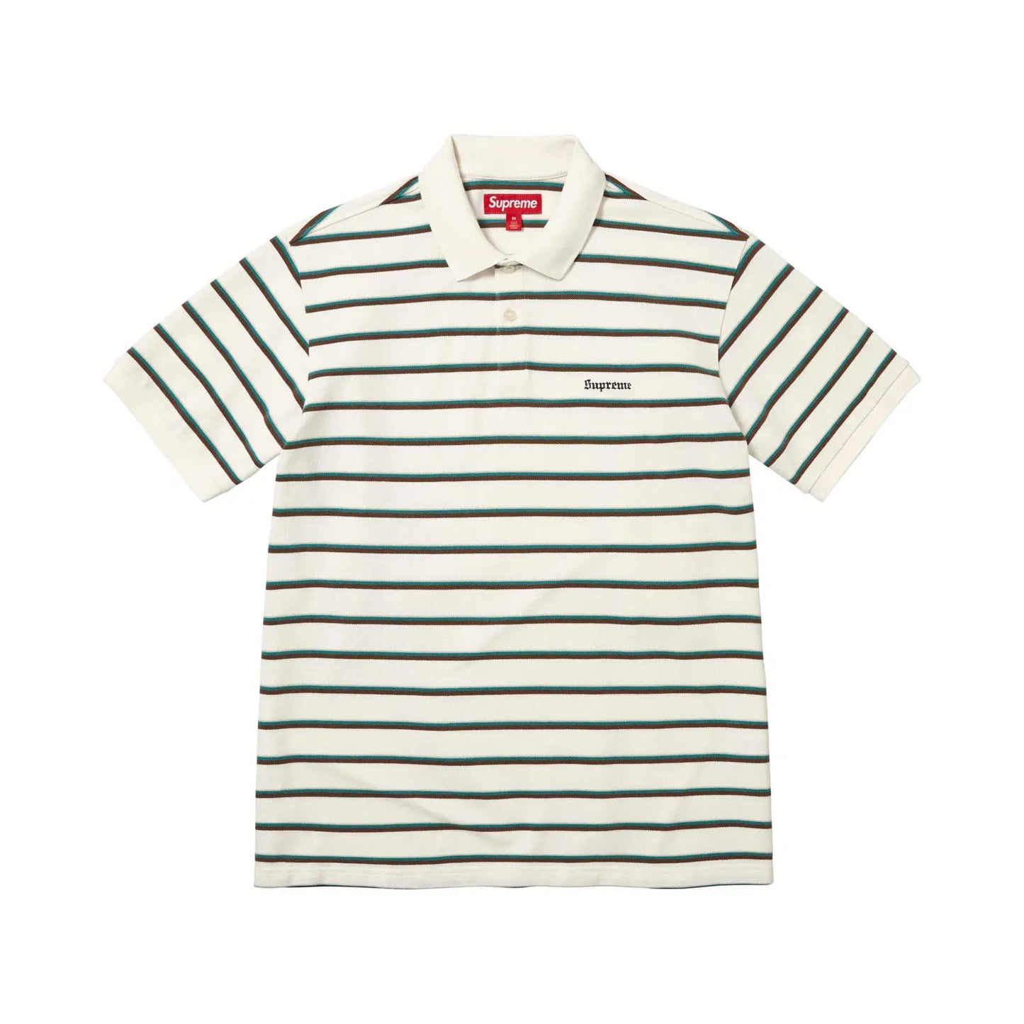 Supreme Washed Stripe White Polo