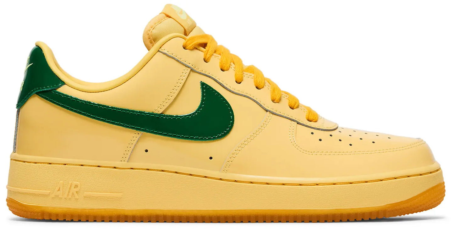 Nike Air Force 1 Low Patent Leather Topaz Gold Pine Green