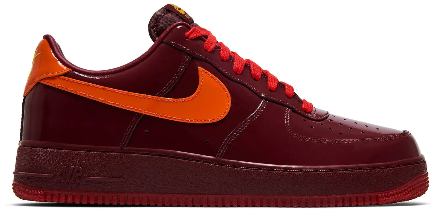 Nike Air Force 1 Low Patent Leather Dark Team Red Safety Orange