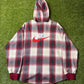 Supreme Nike Plaid Hooded Sweatshirt Burgundy