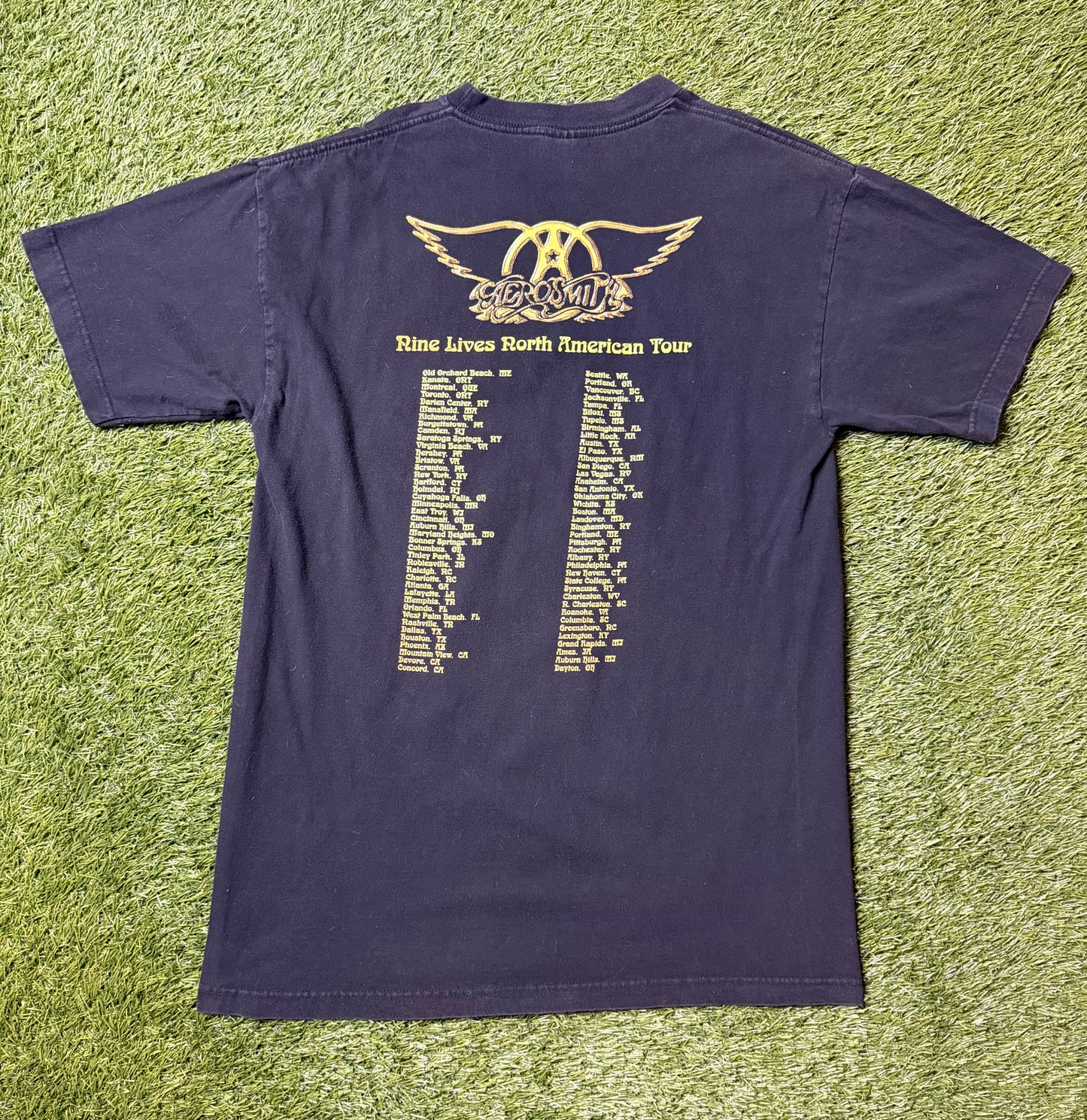 Vintage 90's Aerosmith Nine Lives NA Tour T Shirt