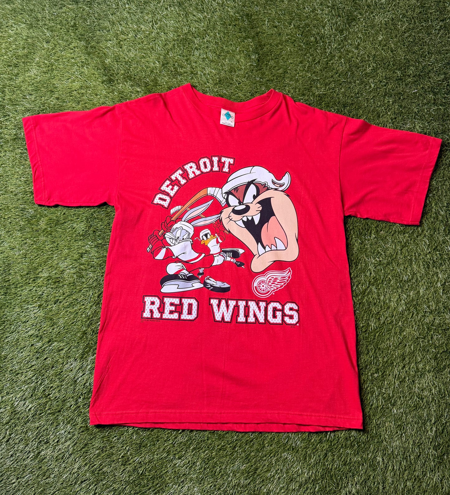 Vintage 90s Detroit Red Wings Looney Tunes T Shirt