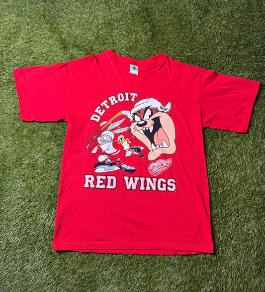 Vintage 90s Detroit Red Wings Looney Tunes T Shirt