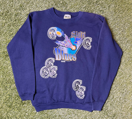 Chris Smokes Vintage Youth St Louis Blues Crewneck