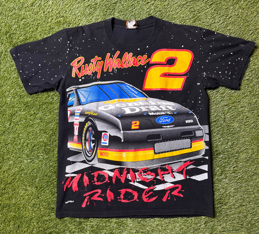 Vintage Rusty Wallace Nascar AOP T Shirt