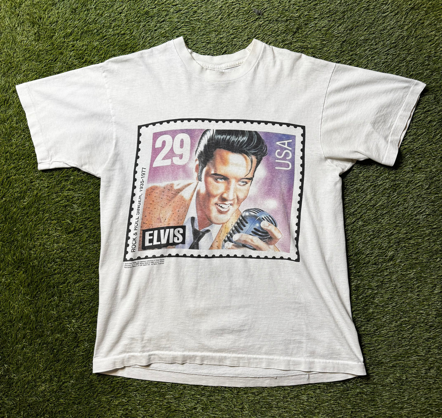 Vintage 1992 Elvis Presley Stamp T Shirt