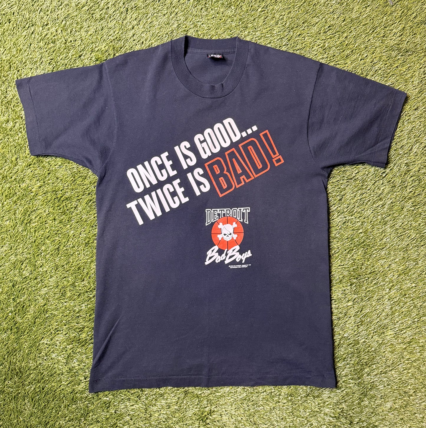 Vintage 1990 Detroit Pistons Bad Boys TWICE IS BAD T Shirt