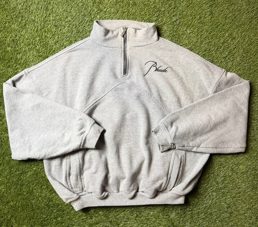 Rhude 1/4 Zip Grey Sweater