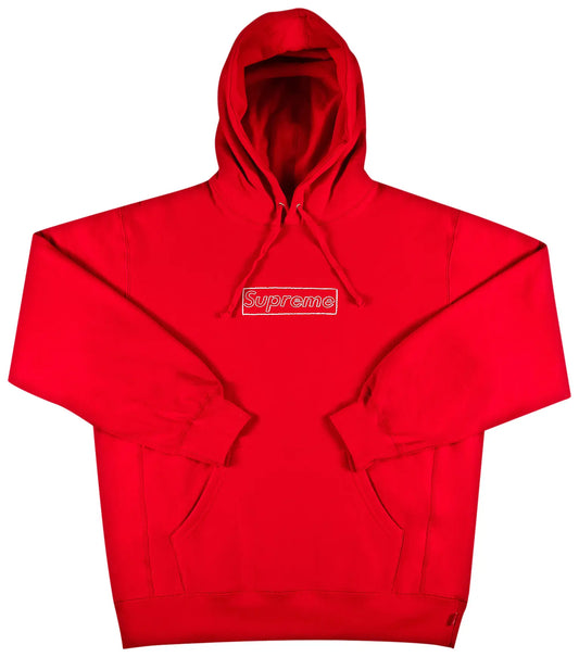 Supreme KAWS Chalk Logo Hooded Sweatshirt Red