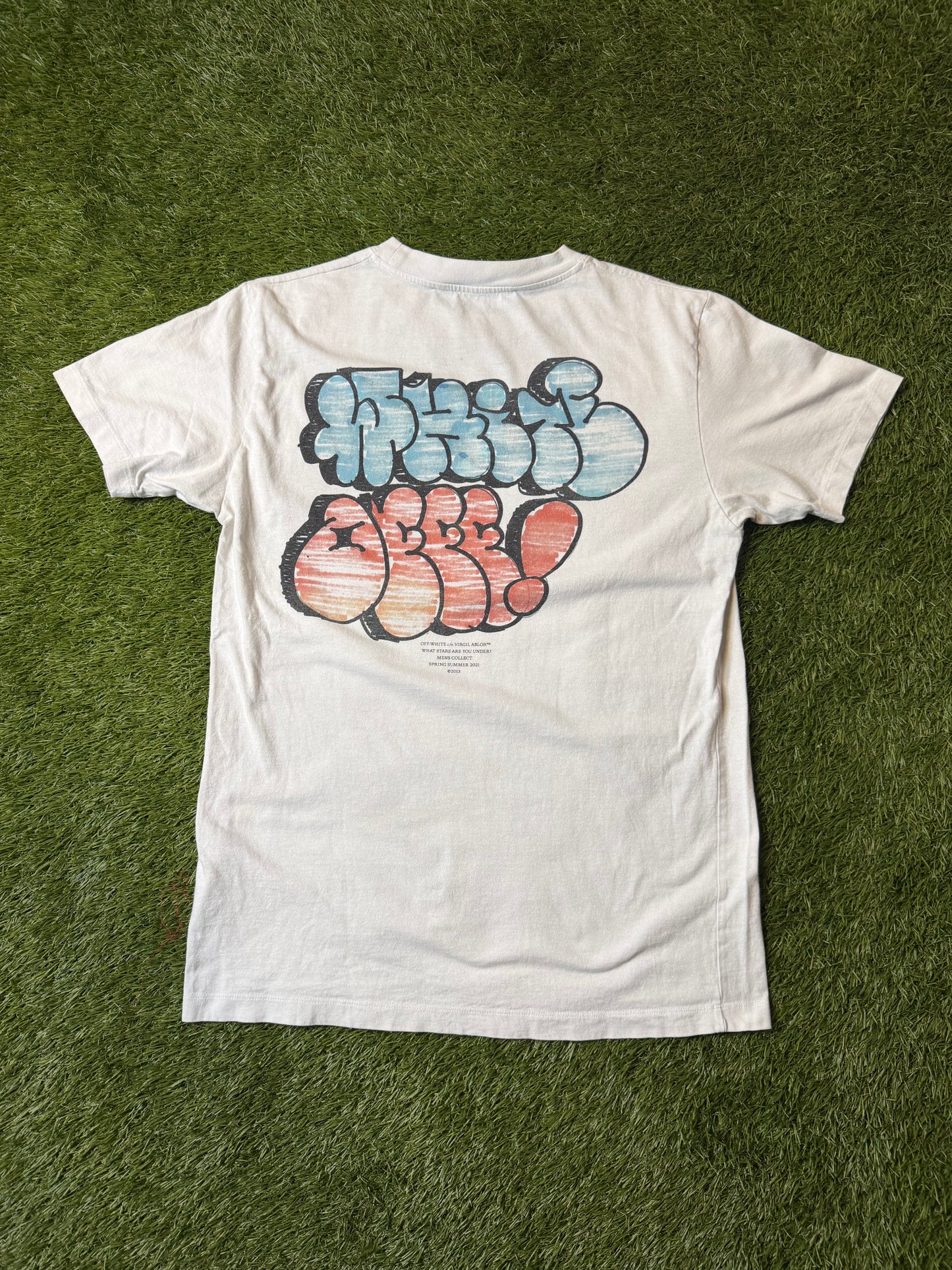 Off White Bubble Graffiti White T Shirt (SS21)
