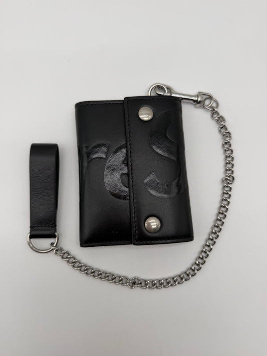 Supreme Leather Chain Wallet Black