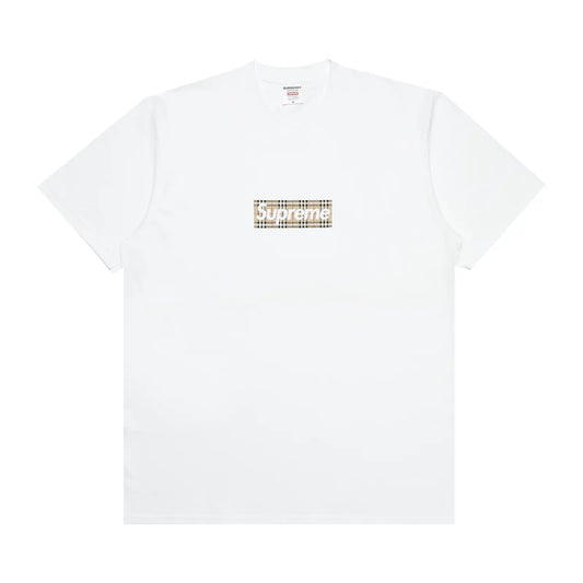 Supreme Burberry Box Logo Tee White