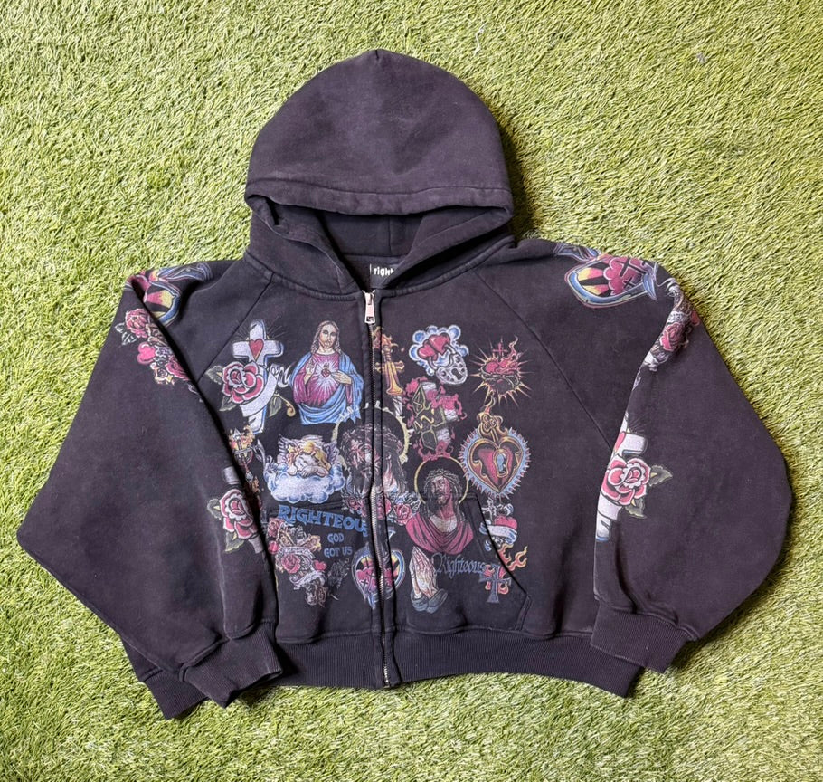We Are Righteous Risen King Black Zip Up