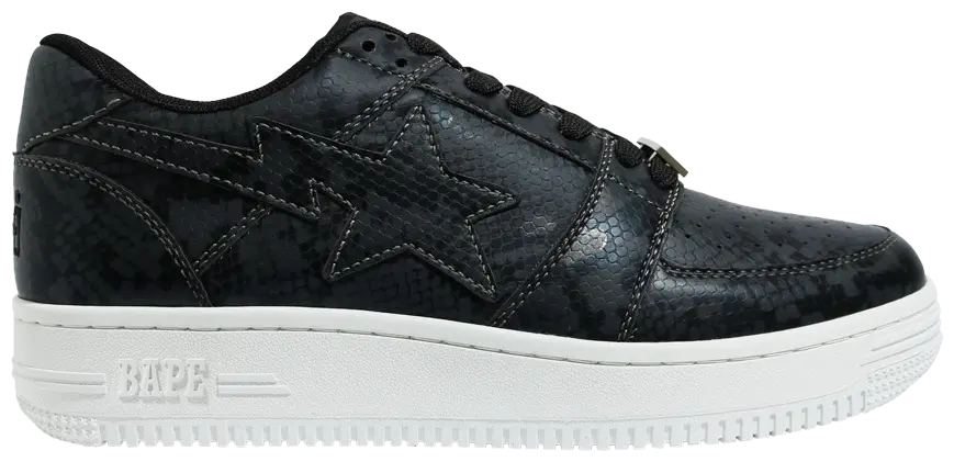 A Bathing Ape Bape Sta Low Snakeskin Black (2020)