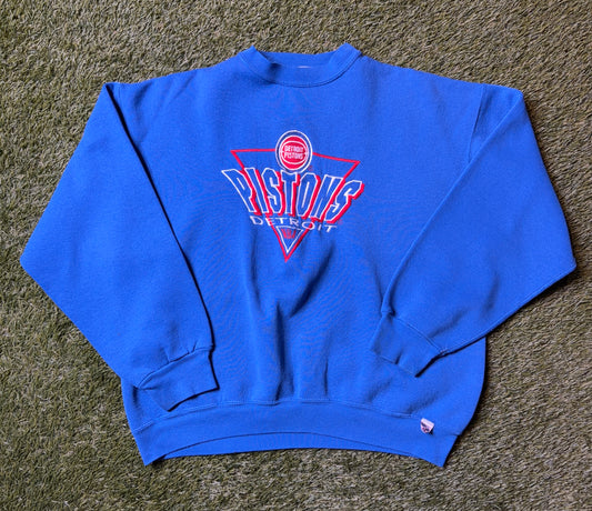 Vintage Logo 7 Detroit Pistons Crewneck