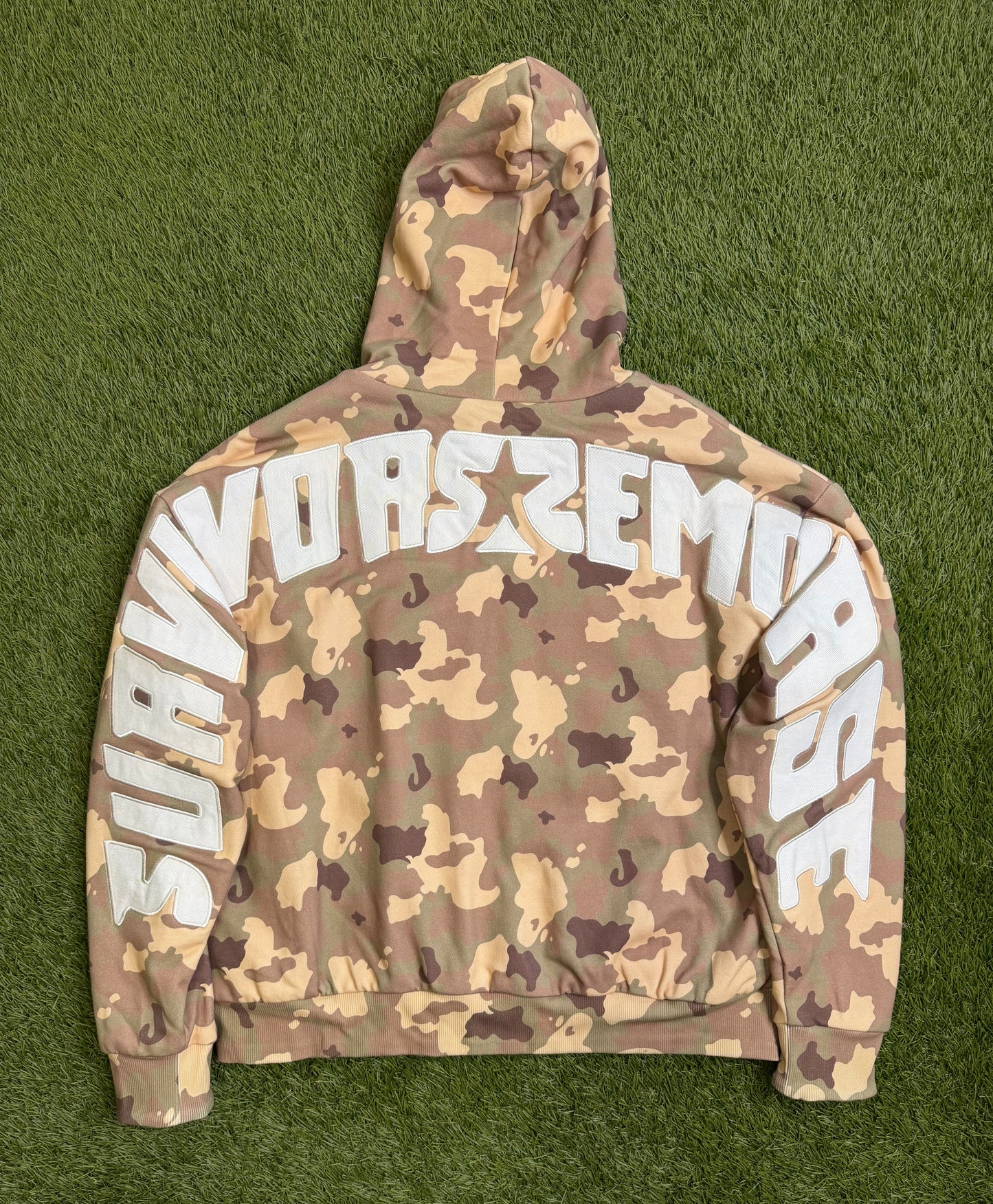 Survivors Remorse Reversible Waffle Zip Up Camo/Orange