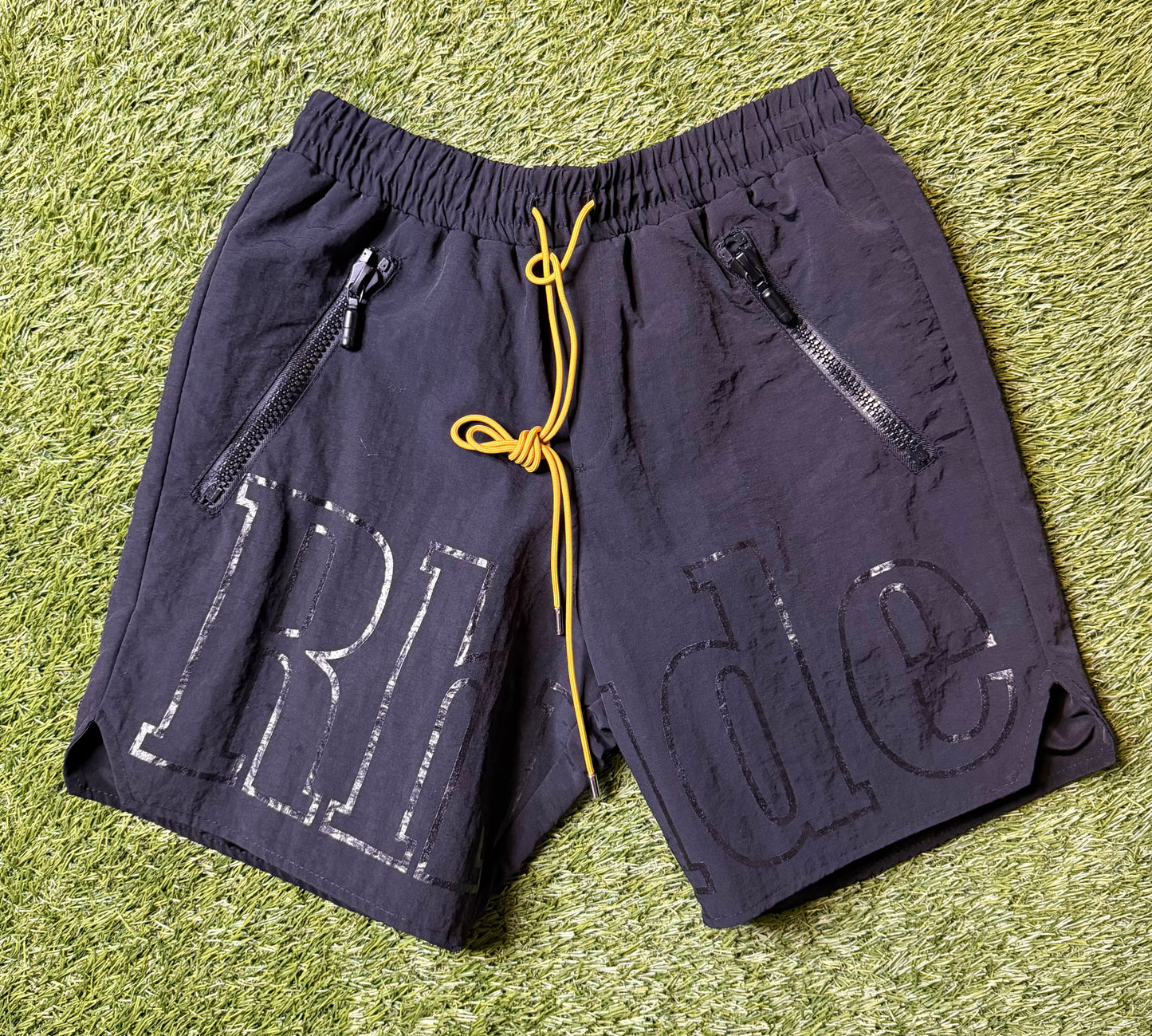 Rhude Classic Logo Nylon Black Shorts