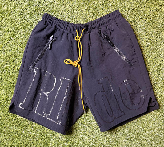 Rhude Classic Logo Nylon Black Shorts