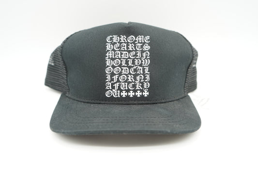 Chrome Hearts Script Trucker Hat