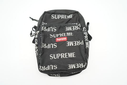 Supreme 3M Reflective Repeat Black Shoulder Bag