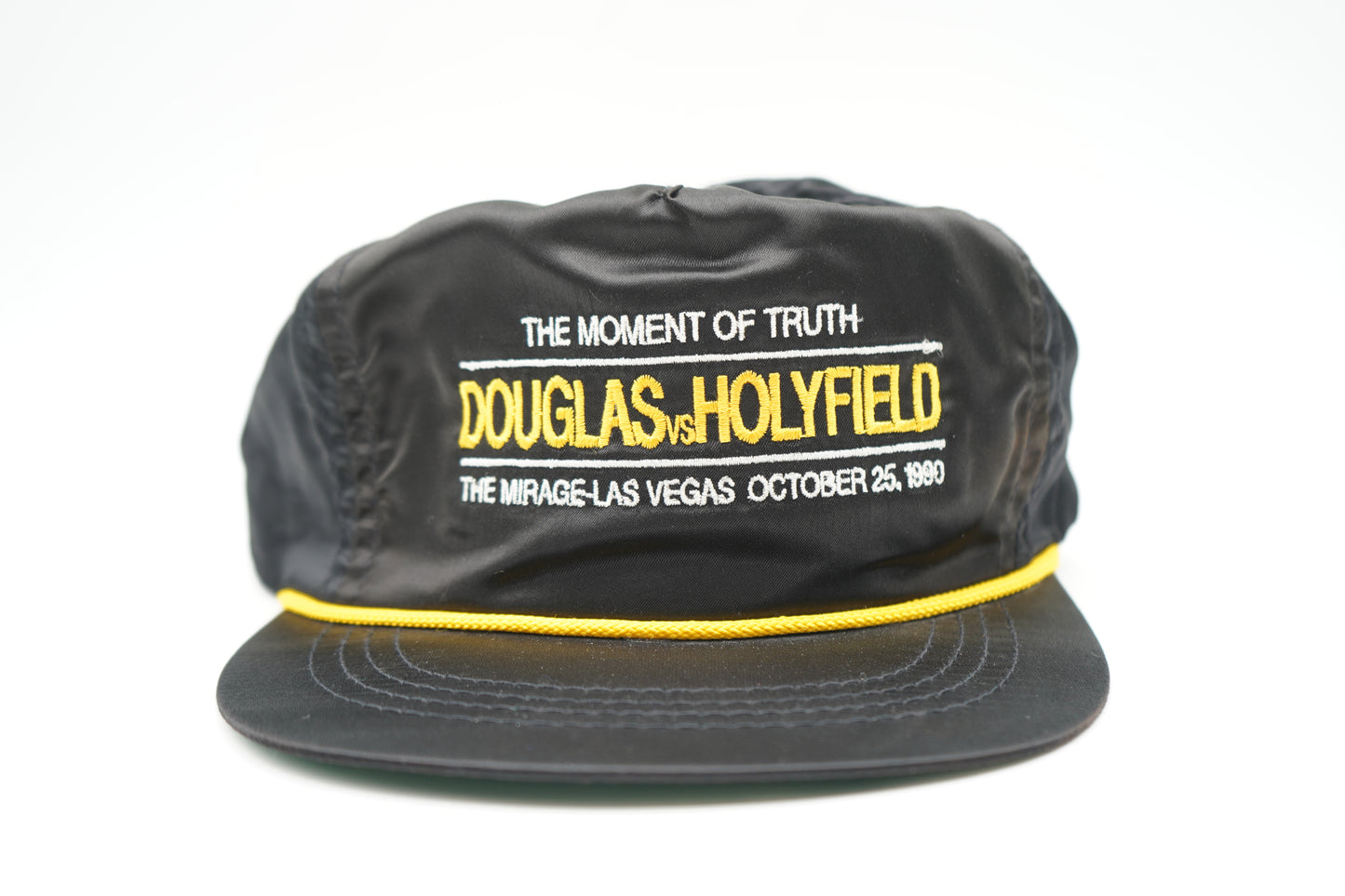 Vintage 1990 "Moment of Truth" Douglas vs Holyfield Satin Strapback Hat