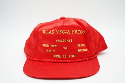 Vintage 1989 Tyson vs Bruno Satin Strapback Hat