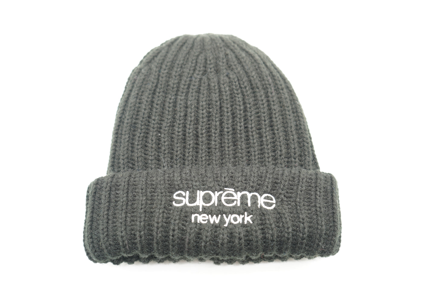 Supreme Chunky Rib Classic Logo Beanie Black