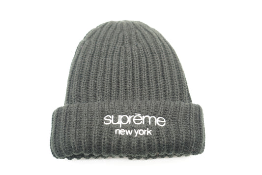 Supreme Chunky Rib Classic Logo Beanie Black