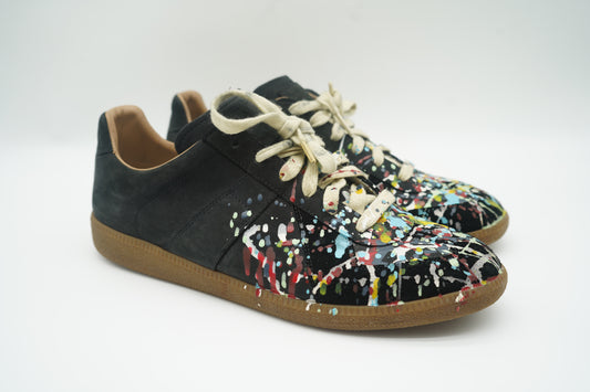 Maison Margiela  Replica Paint Splatter Leather Low-Top Sneakers