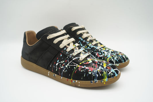 Maison Margiela  Replica Paint Splatter Leather Low-Top Sneakers