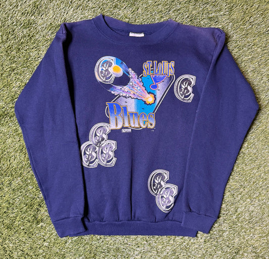Chris Smokes Vintage St Louis Blues Youth Crewneck