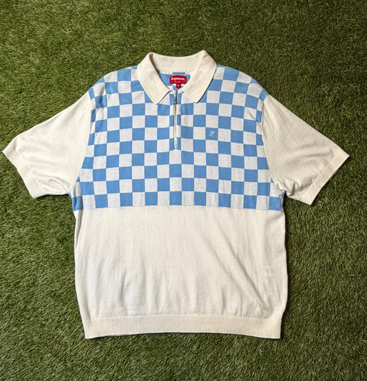 Supreme Checkerboard Zip Polo